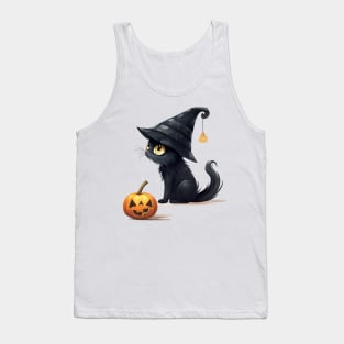 black cats cartoon for halloween Tank Top